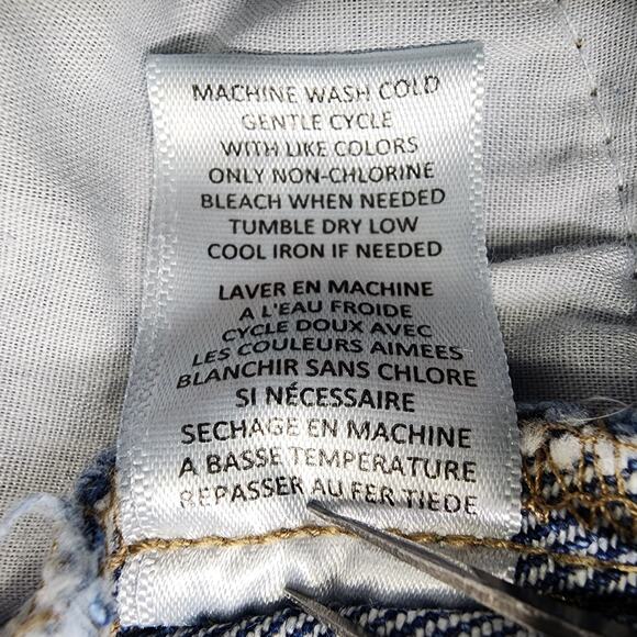 Tinseltown Jeans Womens 3‎ Juniors Blue Destructed High Rise Mom Jean Distressed - Picture 5 of 10